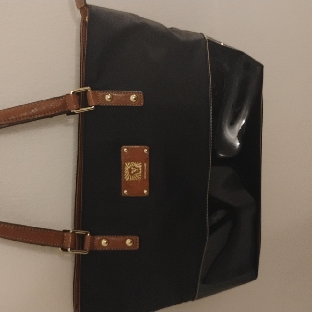 Anne Klein Black and Brown Tote Bag - Picture 2 of 8